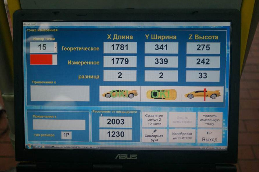 Измерение базовых точек кузова