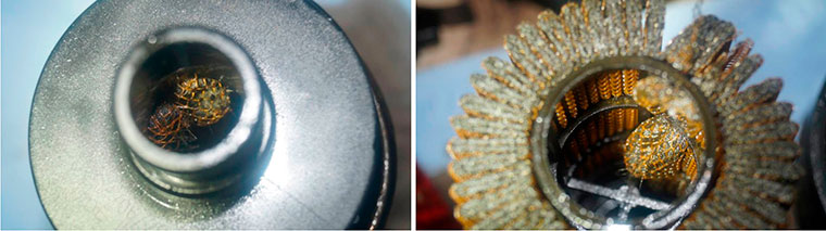 Фото 2, 3. Фильтрующий элемент разрушен