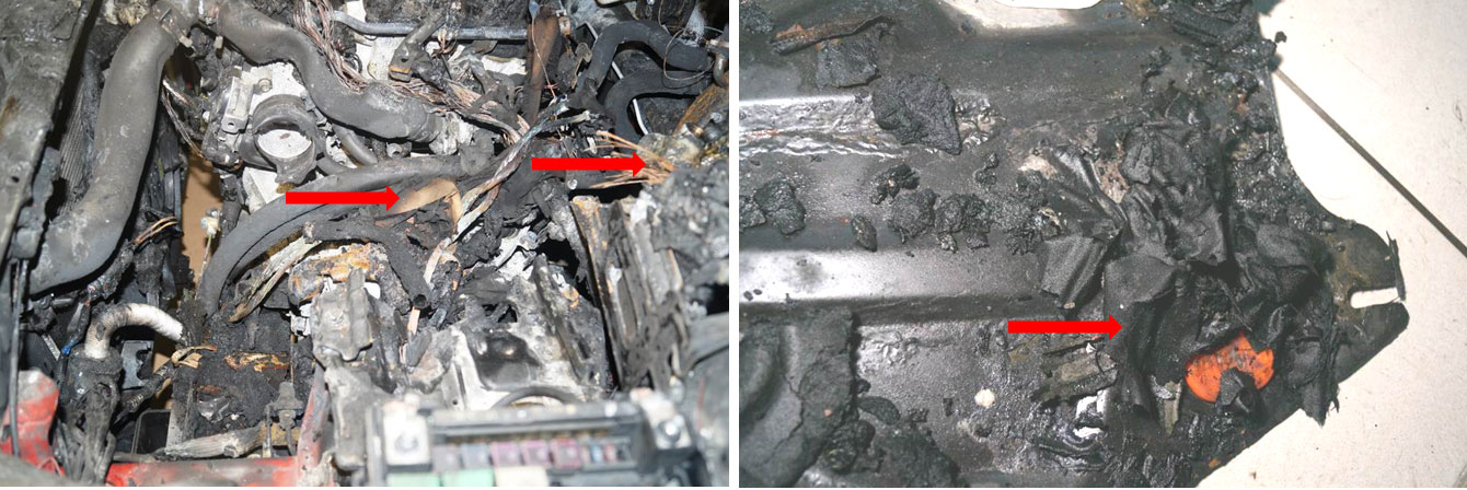 Фото 3,4. Повреждение резистора и обмотки электромотора вентилятора