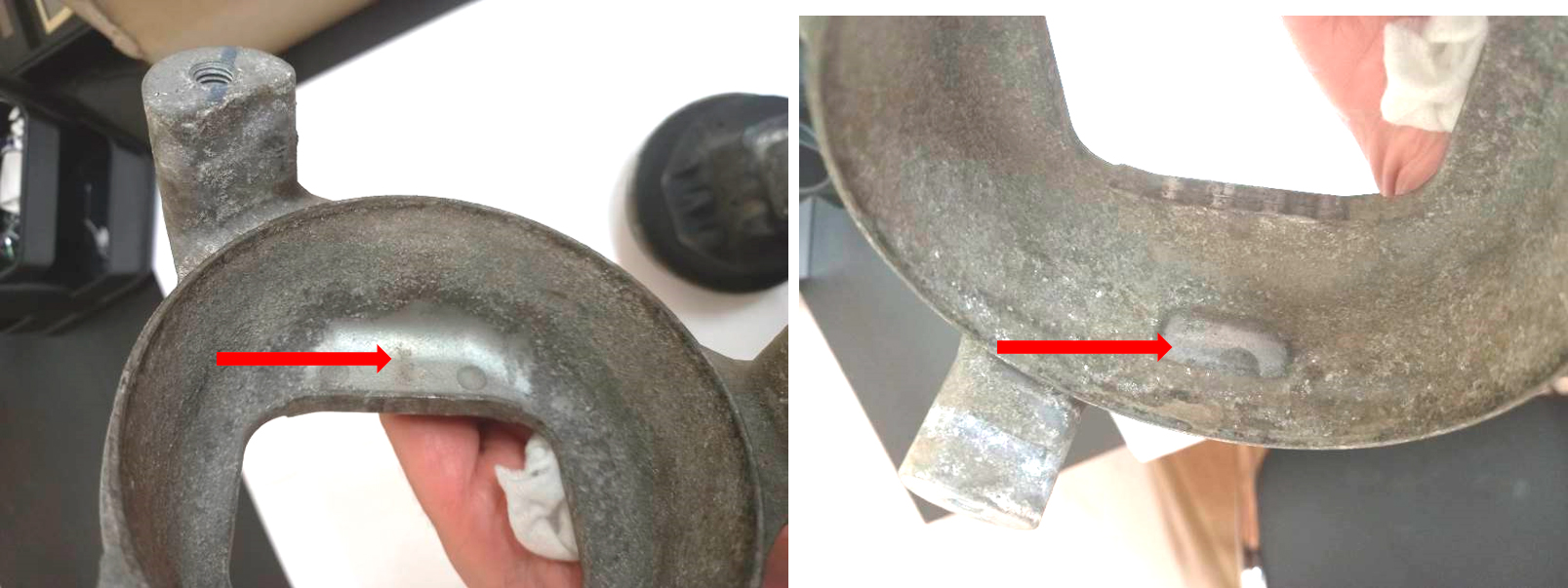 Фото 5,6. Следы нештатного контактирования